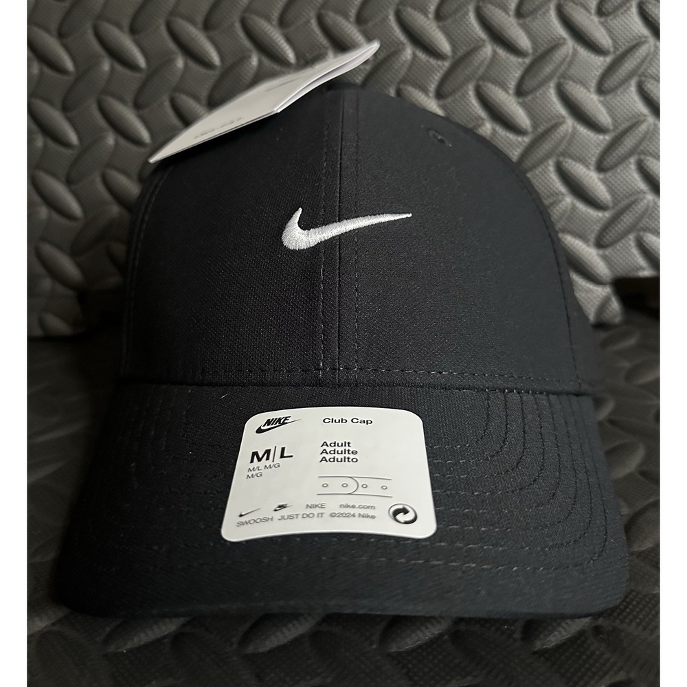 Nike Dri Fit Club Cap Hat Structured Swoosh Black FV5563-010 Unisex Men's M/L